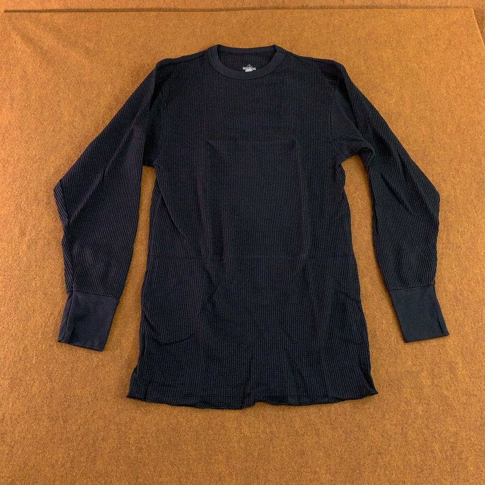 Indera Mens 2X-Large Black Cotton Waffle Knit Thermal Long Sleeve T-Shirt NWOT